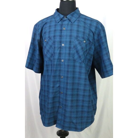 Lot of 2~ ORVIS 100% Polyester Short Sleeved Plaid Button Up Shirts Men's XXL - Picture 5 of 11